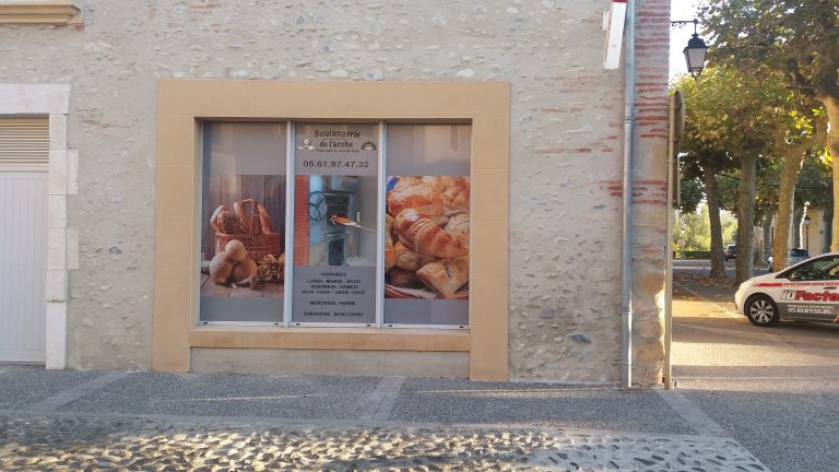 Habillage vitrine – Boulangerie de l&rsquo;Arche (Palaminy – 31)