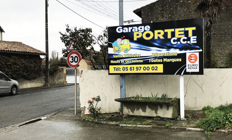 Enseigne garage Portet – Palaminy