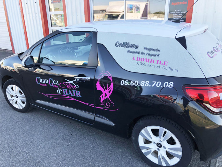Marquage Citroen DS3 – Changez d&rsquo;Hair (coiffure a domicile)