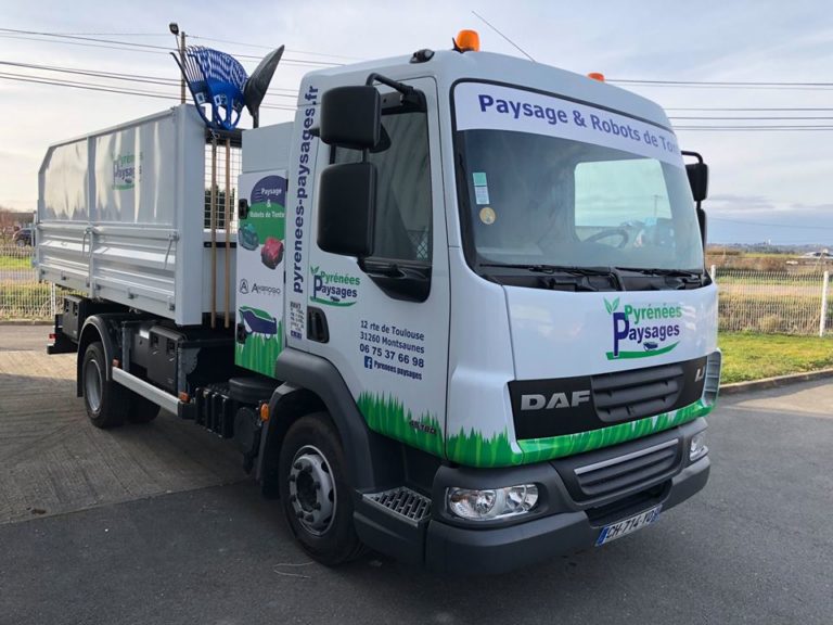 Marquage Pub Camion DAF – Société Pyrénées Paysages