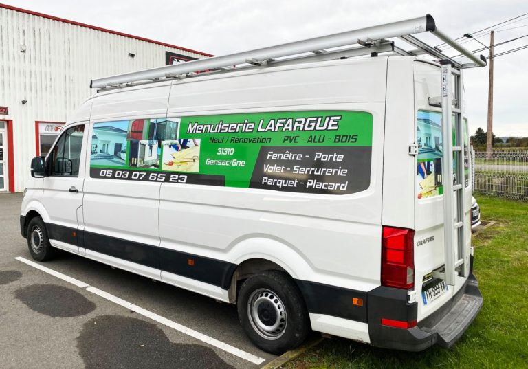 Marquage Pub Camion VW – Entreprise Menuiserie LAFARGUE