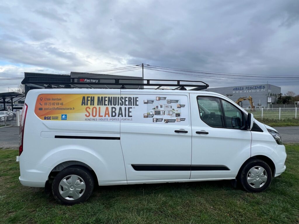 Nouveau marquage publicitaire pour AFH Menuiserie !