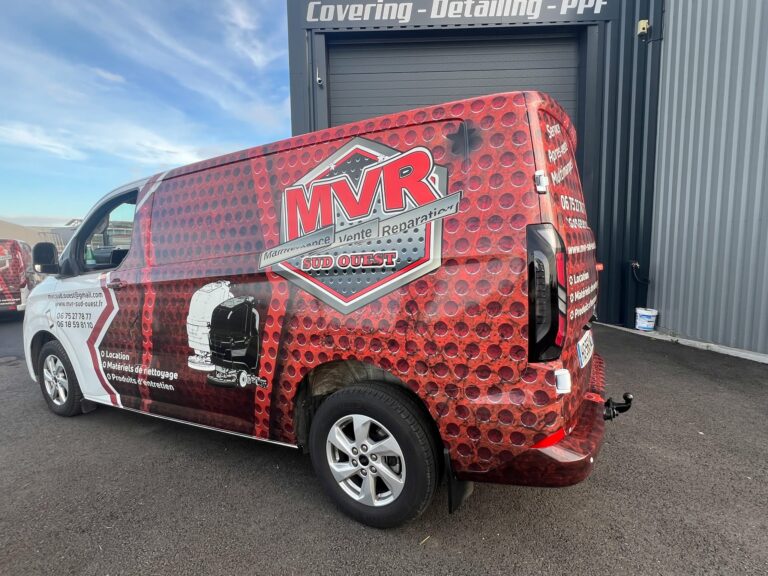 Covering publicitaire sur Ford Transit société MVR Sud Ouest