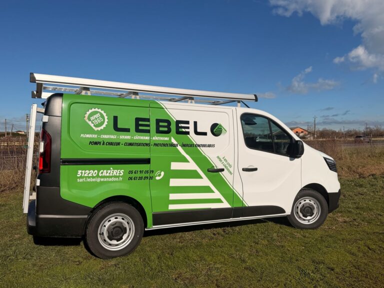Marquage publicitaire & cohérence de flotte société LEBEL – une image professionnelle renforcée