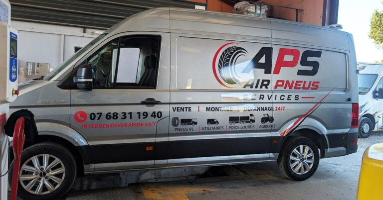 MARQUAGE PUBLICITAIRE POUR APS PNEUS 🚐